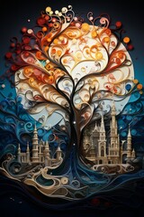 An abstract landscape. Generative AI. 