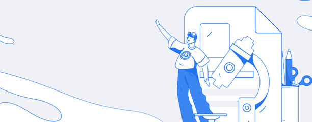 Education learning people flat vector concept hand drawn illustration
