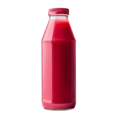 Foto auf Acrylglas red juice bottle isolated on transparent background cutout © Papugrat