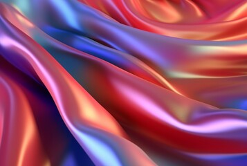 Fototapeta premium abstract background with 3d wave bright gold and purple gradient silk fabric. generative ai
