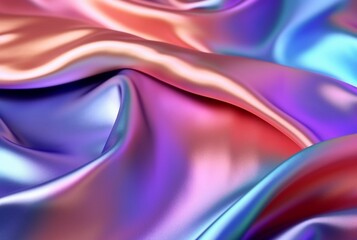 Obraz premium abstract background with 3d wave bright gold and purple gradient silk fabric. generative ai