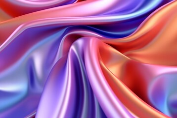 Fototapeta na wymiar abstract background with 3d wave bright gold and purple gradient silk fabric. generative ai