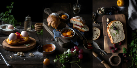 Fototapeta na wymiar food blogging food photography food styling Hyper-realist generative AI