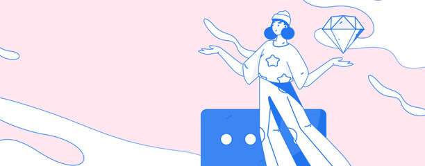 Business People Flat Vector Concept Operation Hand Drawn Illustration
