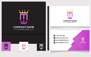 initial logo with crown