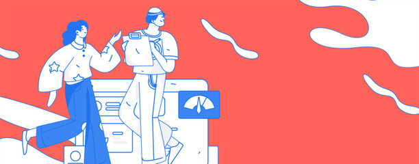 Business People Flat Vector Concept Operation Hand Drawn Illustration
