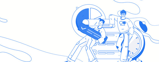 Business People Flat Vector Concept Operation Hand Drawn Illustration
