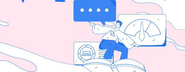 Business People Flat Vector Concept Operation Hand Drawn Illustration
