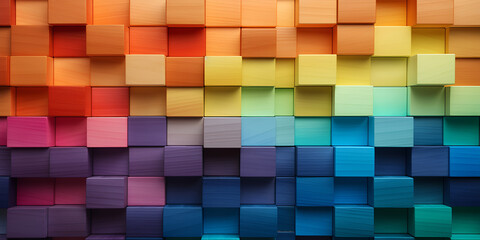 Colorful Block Wall With Different Colored Blocks Background