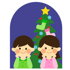 サンタを待つ子供達