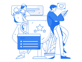 Business People Flat Vector Concept Operation Hand Drawn Illustration
