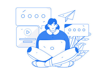 Business People Flat Vector Concept Operation Hand Drawn Illustration
