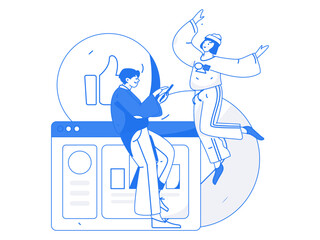 Business People Flat Vector Concept Operation Hand Drawn Illustration
