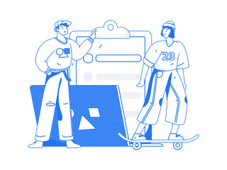 Business People Flat Vector Concept Operation Hand Drawn Illustration
