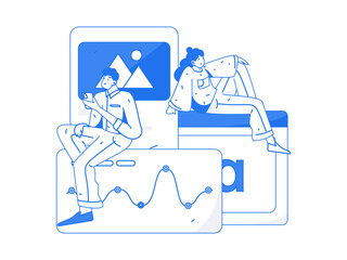 Business People Flat Vector Concept Operation Hand Drawn Illustration
