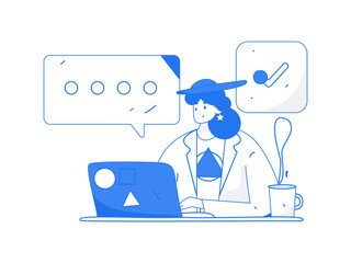 Business People Flat Vector Concept Operation Hand Drawn Illustration
