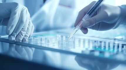 Scientist working at the laboratory, Investigator checking test tubes, Doctor in laboratory checking test tubes, Generative AI illustration