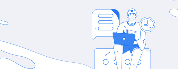 Business People Flat Vector Concept Operation Hand Drawn Illustration
