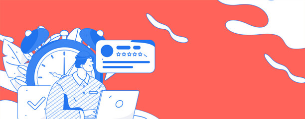 Business People Flat Vector Concept Operation Hand Drawn Illustration
