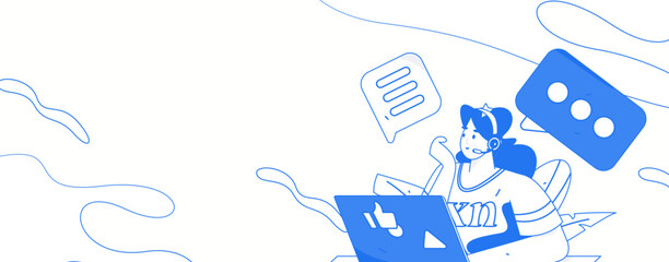 Business People Flat Vector Concept Operation Hand Drawn Illustration
