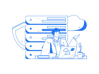 Business People Flat Vector Concept Operation Hand Drawn Illustration
