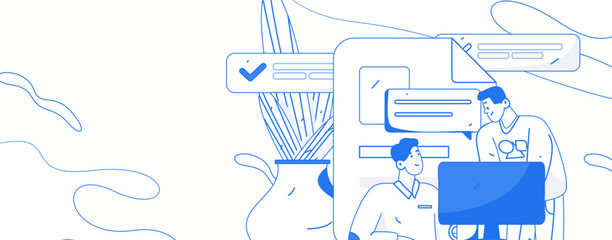 Business People Flat Vector Concept Operation Hand Drawn Illustration
