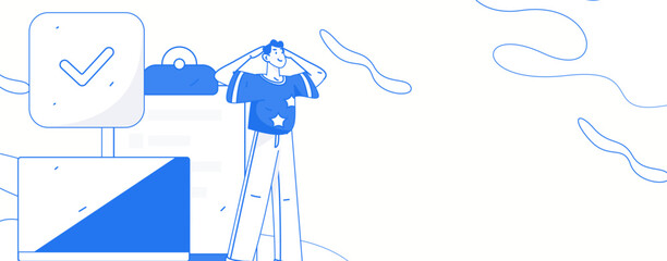 Business People Flat Vector Concept Operation Hand Drawn Illustration
