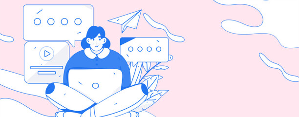 Business People Flat Vector Concept Operation Hand Drawn Illustration
