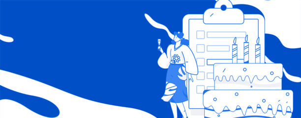 Business People Flat Vector Concept Operation Hand Drawn Illustration
