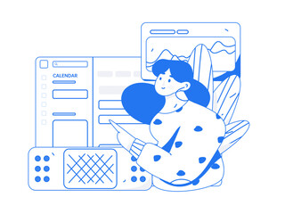 Business People Flat Vector Concept Operation Hand Drawn Illustration
