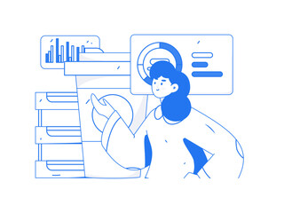 Business People Flat Vector Concept Operation Hand Drawn Illustration
