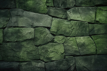 Green stone wall texture background