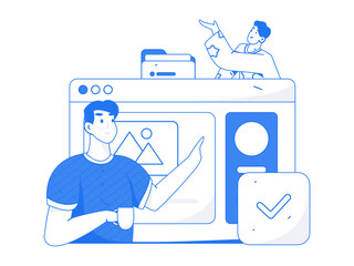 Business People Flat Vector Concept Operation Hand Drawn Illustration
