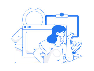 Business People Flat Vector Concept Operation Hand Drawn Illustration
