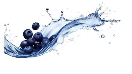 blueberries in water splash isolated png. © i am png