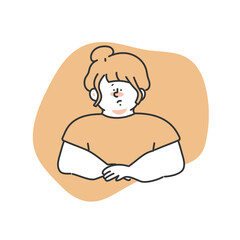 体調不良に悩む女性　イラスト
