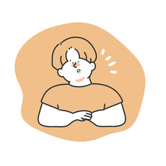 体調不良に悩む男性　イラスト