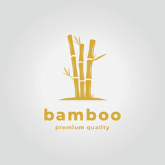 Minimalist Bamboo Logo Icon Design Illustration Vector