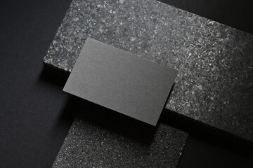 Dark grey luxury business card mockup template