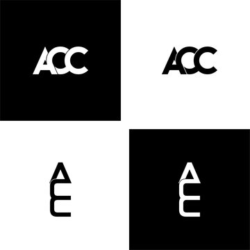 acc lettering initial monogram logo design set