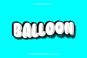 Balloon Editable Text Effect 3d Emboss Cartoon Gradient Style