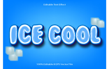 Ice Cool Editable Text Effect 3d Emboss Cartoon Gradient Style