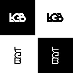 teb typography letter monogram logo design set