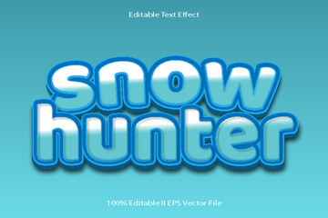 Snow Hunter Editable Text Effect 3d Emboss Cartoon Gradient Style
