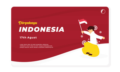  flat design indonesia independence day template