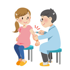 予防接種を受ける妊婦さん