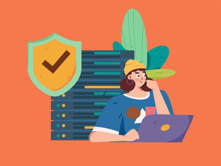 Business People Flat Vector Concept Operation Hand Drawn Illustration
