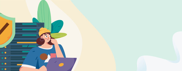 Business People Flat Vector Concept Operation Hand Drawn Illustration
