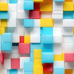 pattern tile tetris geometric colors white background seamless wallpaper