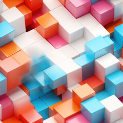 Obraz premium pattern tile tetris geometric colors white background seamless wallpaper